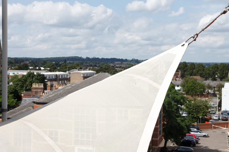 ETFE Air Filled Pillow Steel Canopy With PVC Cable Tensioned Fabric Membrane Above